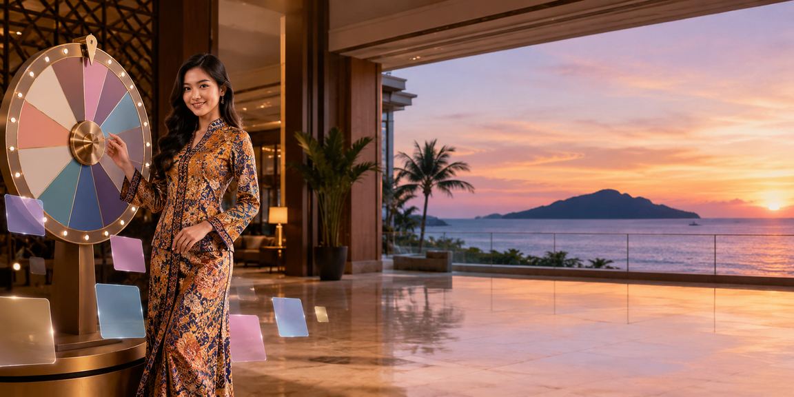 Permainan roulette dengan motif batik di Kota Kinabalu
